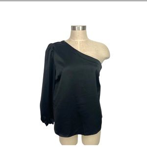 Gibson look satin one shoulder top